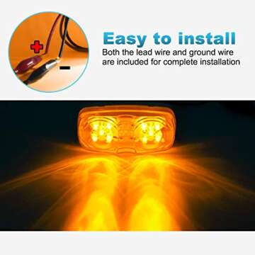 Partsam 10x Amber LED Marker Lights for Trucks & RVs