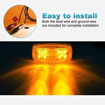 Partsam 10x Amber LED Marker Lights for Trucks & RVs