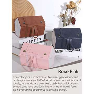 cloudever Sunglasses Case Organizer 5 Slots for Men Women, Eyeglasses Foldable Hanging Travel Case Storage Holder Organizer (Rosy)