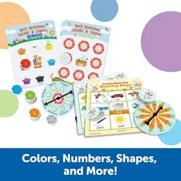 Learning Resources Super Spring Bingo Bundle Preschool Game - Ages 3+ Colors, Shapes, and Numbers Recognition, Preschool Learning Games, Toddler Games