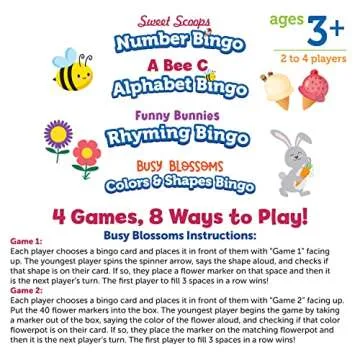 Learning Resources Super Spring Bingo Bundle Preschool Game - Ages 3+ Colors, Shapes, and Numbers Recognition, Preschool Learning Games, Toddler Games