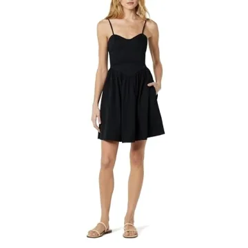 The Drop Women's Perla Shaped Waist Mini Dress in Black, Stylish & Comfortable for All Occasions