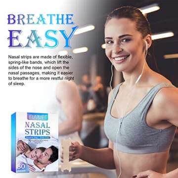 Nose Strips for Breathing, Nasal Strips 80 Count, Snoring Relief, Nasal Congestion Relief due to Colds & Allergies, Reduces Nasal Snoring caused by Nasal Congestion, Drug-Free, Opens Your Nose