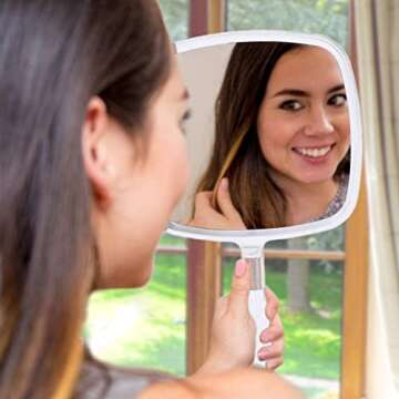 MIRRORVANA® Comfortable Large Hand Held Mirror 9" x 13"