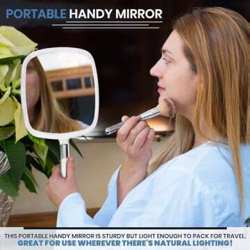 MIRRORVANA® Comfortable Large Hand Held Mirror 9" x 13"