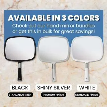 MIRRORVANA® Comfortable Large Hand Held Mirror 9" x 13"