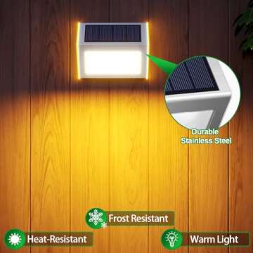 JSOT Solar Deck Lights - 12 Pack Waterproof Outdoor Lighting for Garden