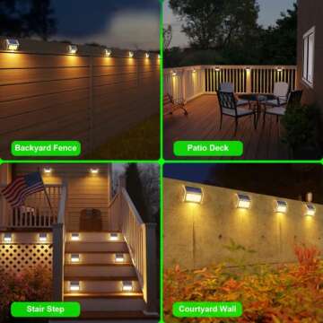 Durable JSOT Solar Deck Lights - 12 Pack Outdoor Illumination