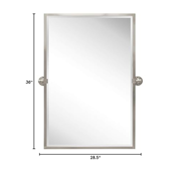 Elegant TEHOME Stainless Steel Pivot Bathroom Mirror