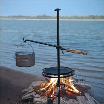 Adjustable Swivel Campfire Grill for Outdoor Cooking