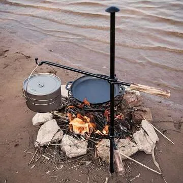 Adjustable Swivel Campfire Grill for Outdoor Cooking
