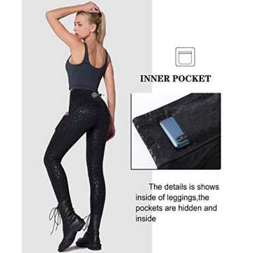 Dragon Fit High Waist Yoga Leggings with 3 Pockets,Tummy Control Workout Running 4 Way Stretch Yoga Pants (Medium, Black Leopard)