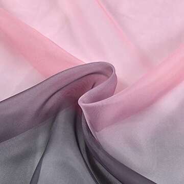 DECOVSUN Black and Pink Sheer Curtains Reversible Sunshine Sheer Curtains for Bedroom Girls Room Decor Rod Pocket2 Tone Ombre Sheer Curtains for Basement Wedding Background 2 Panels 52X84