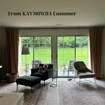 KAYMOWDA Heavy-Duty Adjustable Curtain Rods 240 Inches
