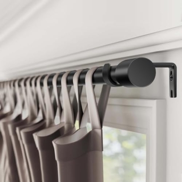 KAYMOWDA Heavy-Duty Adjustable Curtain Rods 240 Inches
