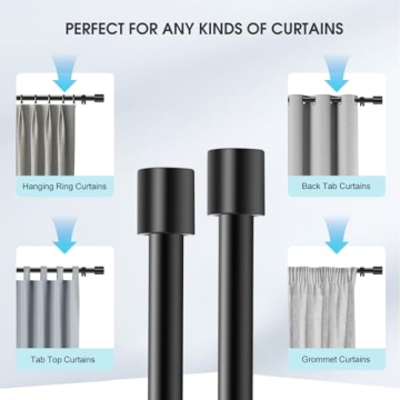 KAYMOWDA Heavy-Duty Adjustable Curtain Rods 240 Inches
