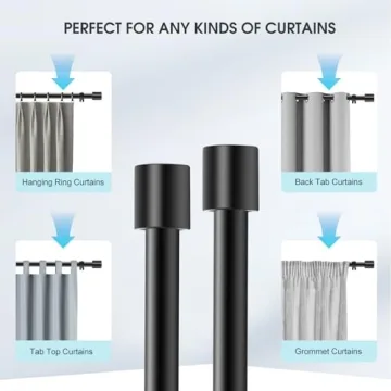KAYMOWDA Heavy-Duty Adjustable Curtain Rods 240 Inches