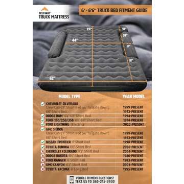 Offroading Gear Inflatable Truck Bed Air Mattress | 6ft to 6.5ft Truck Box | Converts to Full Double Size Bed | Durable and Waterproof Compatible with F150, Ram, Supercrew, etc.
