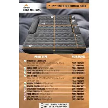 Offroading Gear Inflatable Truck Bed Air Mattress | 6ft to 6.5ft Truck Box | Converts to Full Double Size Bed | Durable and Waterproof Compatible with F150, Ram, Supercrew, etc.