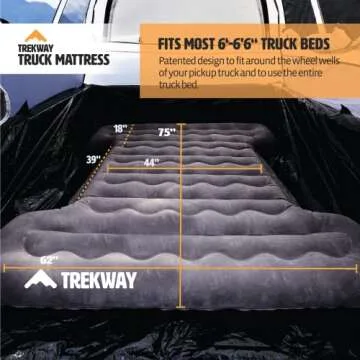 Offroading Gear Inflatable Truck Bed Air Mattress | 6ft to 6.5ft Truck Box | Converts to Full Double Size Bed | Durable and Waterproof Compatible with F150, Ram, Supercrew, etc.