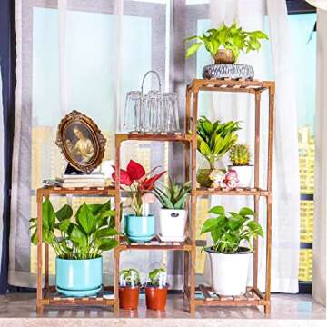 Bonviee Corner Plant Stand Indoor 7 Potted Flower Holder