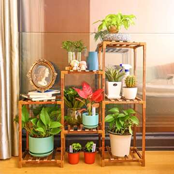 Bonviee Corner Plant Stand Indoor 7 Potted Flower Holder