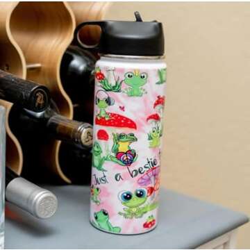 Makerflo 18 oz Hydro Sublimation Bottle Tumbler Pack of 1 with Lid and Straw | Craft-Ready for DIY G...