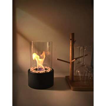 JAY'S HOME Table top Fireplace Portable Fire Pit Smokeless Indoor/Outdoor Fire Bowl Cozy Home Decora...