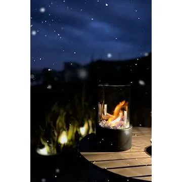 JAY'S HOME Table top Fireplace Portable Fire Pit Smokeless Indoor/Outdoor Fire Bowl Cozy Home Decoration Ethanol/Alcohol Fireplace, White