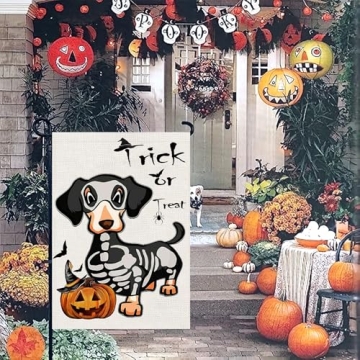 Halloween Dog Garden Flags for Outdoor Decor