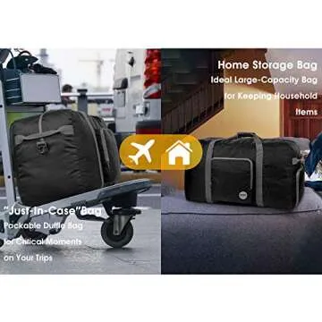 36" Foldable Duffle Bag 120L for Travel Gym Sports Lightweight Luggage Duffel By WANDF (36 inches (120L), Black 36'')