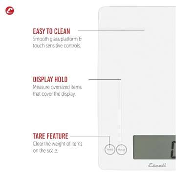 Escali Arti Digital Food Scale, Multi-Functional Kitchen Appliance, Precise Weight Measuring and Por...