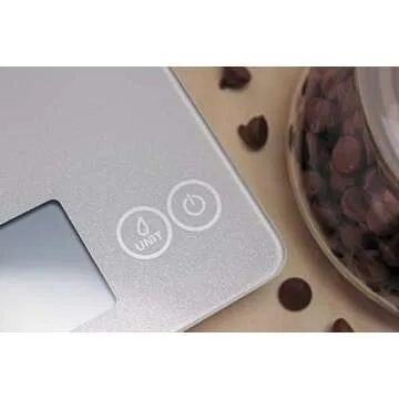 Escali Arti Digital Food Scale, Multi-Functional Kitchen Appliance, Precise Weight Measuring and Portion Control, Baking and Cooking Made Simple, Tempered Glass, Frost White