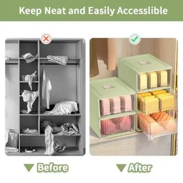 Miaocona Underwear Organizer - Stylish, Stackable Storage