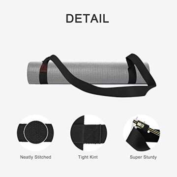WESYY Adjustable Yoga Mat Strap for Effortless Transport