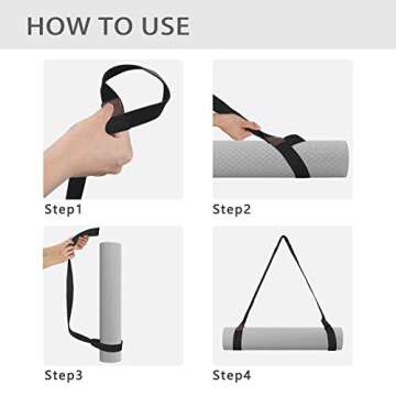 WESYY Adjustable Yoga Mat Strap for Effortless Transport