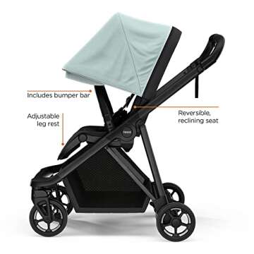 Thule Shine City Stroller - Compact 4 Wheel Stroller - One-Hand Compact fold - Lightweight and Easy ...