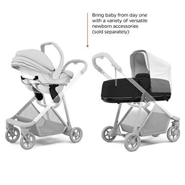 Thule Shine City Stroller - Compact 4 Wheel Stroller - One-Hand Compact fold - Lightweight and Easy to Maneuver - from Birth Accessories, Black/Alaska