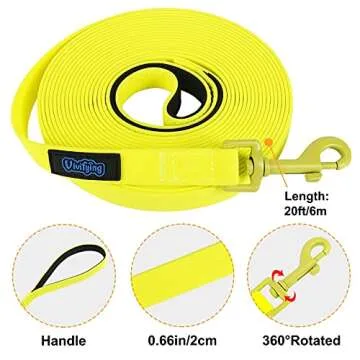 Vivifying Long Dog Leash, 20ft Waterproof Training Lead