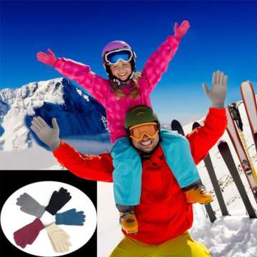 SHALEDOW 5 Pairs of Unisex Knitted Thermal Magic Elastic Gloves Warm Full Fingered Winter Snow Glove...