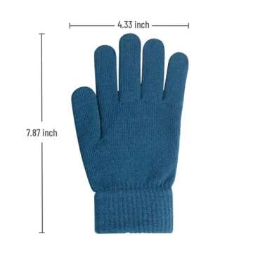 SHALEDOW 5 Pairs of Unisex Knitted Thermal Magic Elastic Gloves Warm Full Fingered Winter Snow Gloves for Men and Women