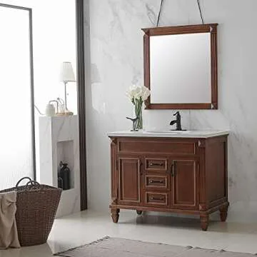 BWE Black Bathroom Faucet Matte Waterfall Sink Faucet