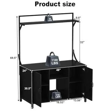 GDLF Reptile Tank Stand with Storage for 120 Gallon