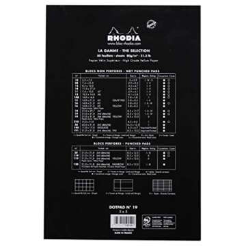 Rhodia Black Dot Pad N 19 - Premium Writing Tablet for Creatives