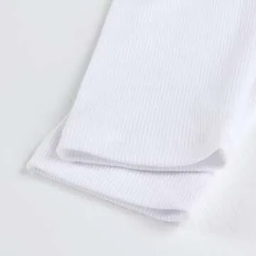 Artfish Women's Square Neck Long Sleeve Ribbed Crop Top