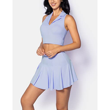 Stylish Tennis Skirt Set with Built-in Bra for Women
