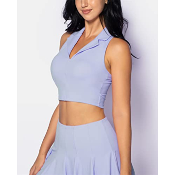 Stylish Tennis Skirt Set with Built-in Bra for Women