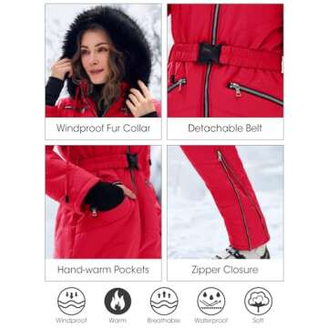 Aoysky Women Winter Ski Suit with Stylish Design and Comfort