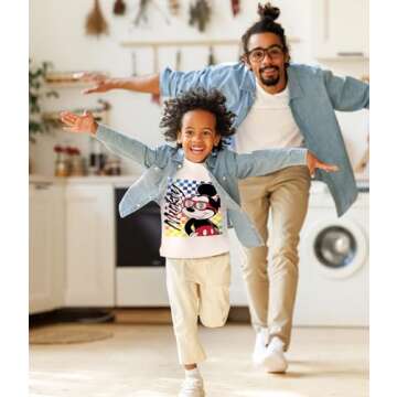 Disney Mickey Mouse Shirt for Kids (Boys Clothes) Fantasia Tshirt 3T Toddler Rd/Wh/T SS