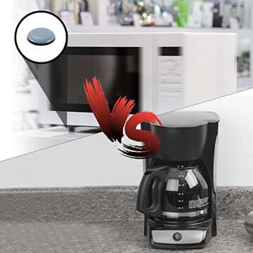 Kitchen Appliance Sliders, LEMGU 12PCS DIY Self Adhesive Appliance Sliders for Most Coffee Makers,Blenders,Air Fryers,Pressure Cooker,Stand Mixers